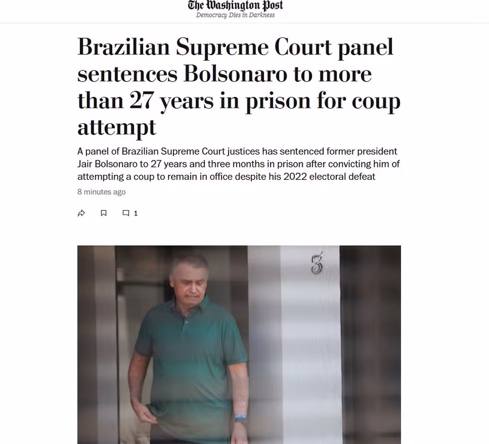 'Brasil teve sucesso onde EUA falharam', diz New York Times sobre condenação de Bolsonaro 4 captura de tela 2025 09 11 202535