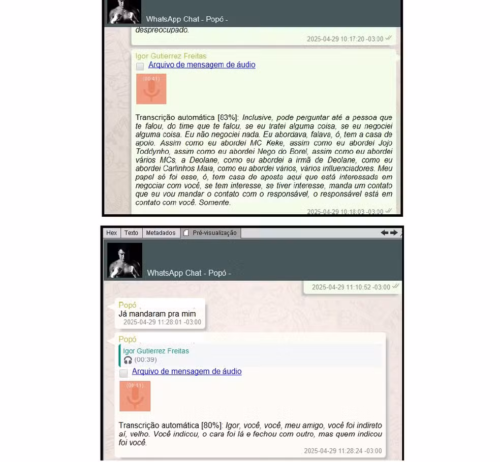 Denúncia do MP-PR revela mensagens de Popó ao filho: "Quem você está se tornando" 4 tela 2
